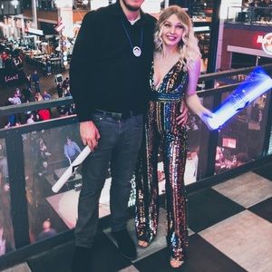 Rainbow Sequin Flair Jumpsuit